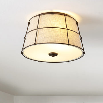 Silas Rustic Farmhouse LED Flush Mount - JONATHAN Y